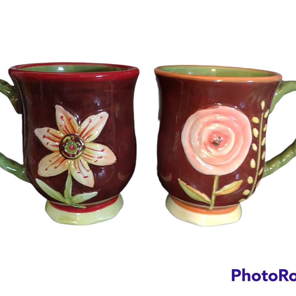Cypress Vintage Hand Painted Mugs